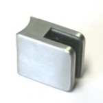V2A Glashalter 45x45 mm, für flachen Anschluss